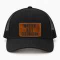 Master Bait Technician black trucker hat, front