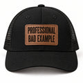 Professional Bad Example Black trucker hat front