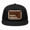 Trophy Husband black trucker hat front view