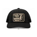 PLEASE DON'T FEED THE WHORES DRUGS trucker hat — Black front