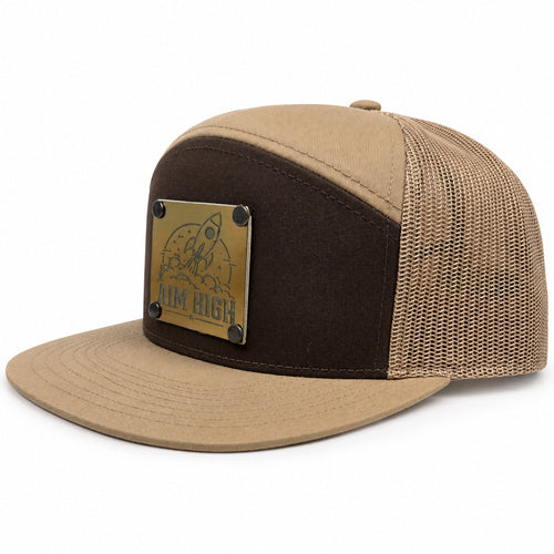 Aim High premium raised acrylic hat angled view