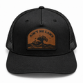 Ain’t No Laws black trucker hat, front view