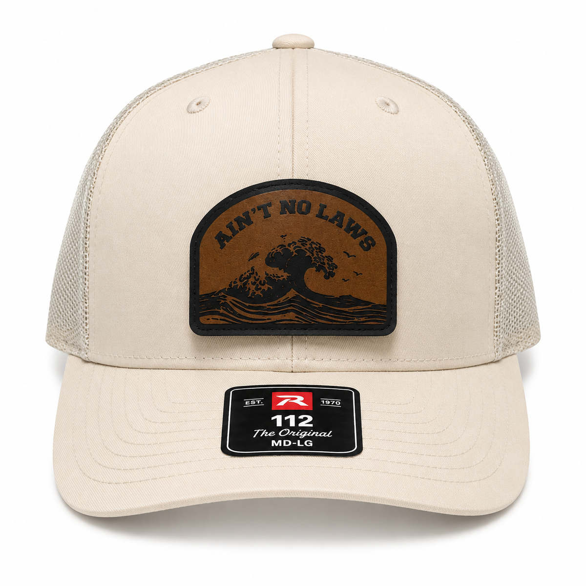 Ain't No Laws cream wave trucker hat