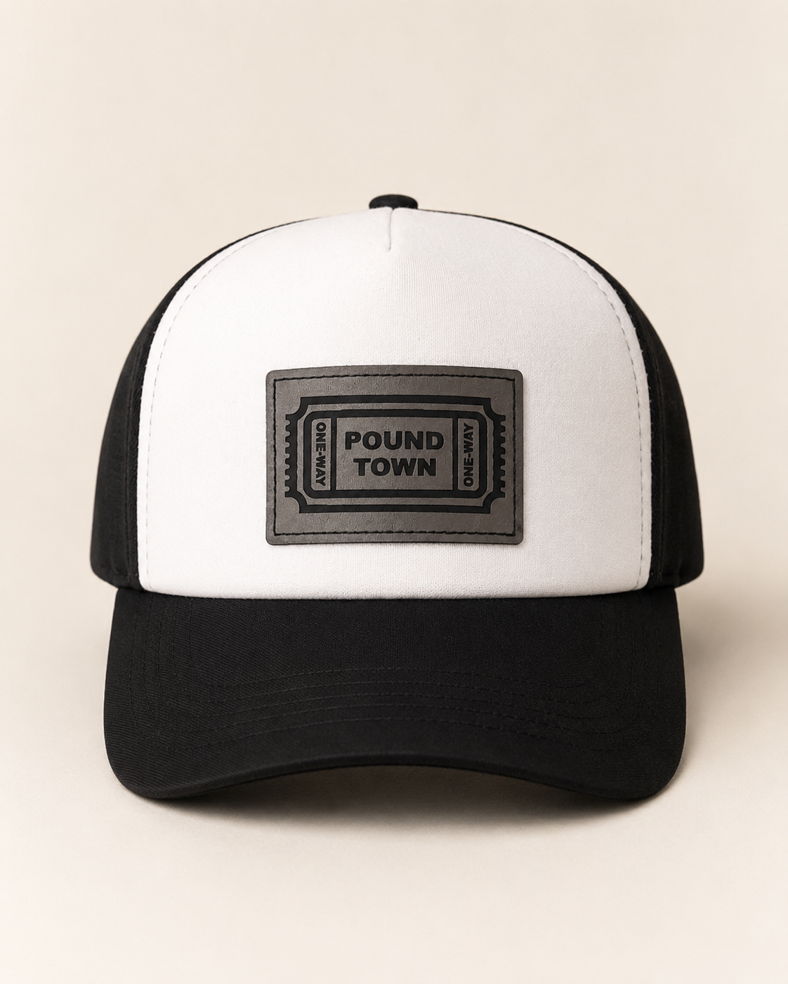 Pound Town Ticket Black and White Hat