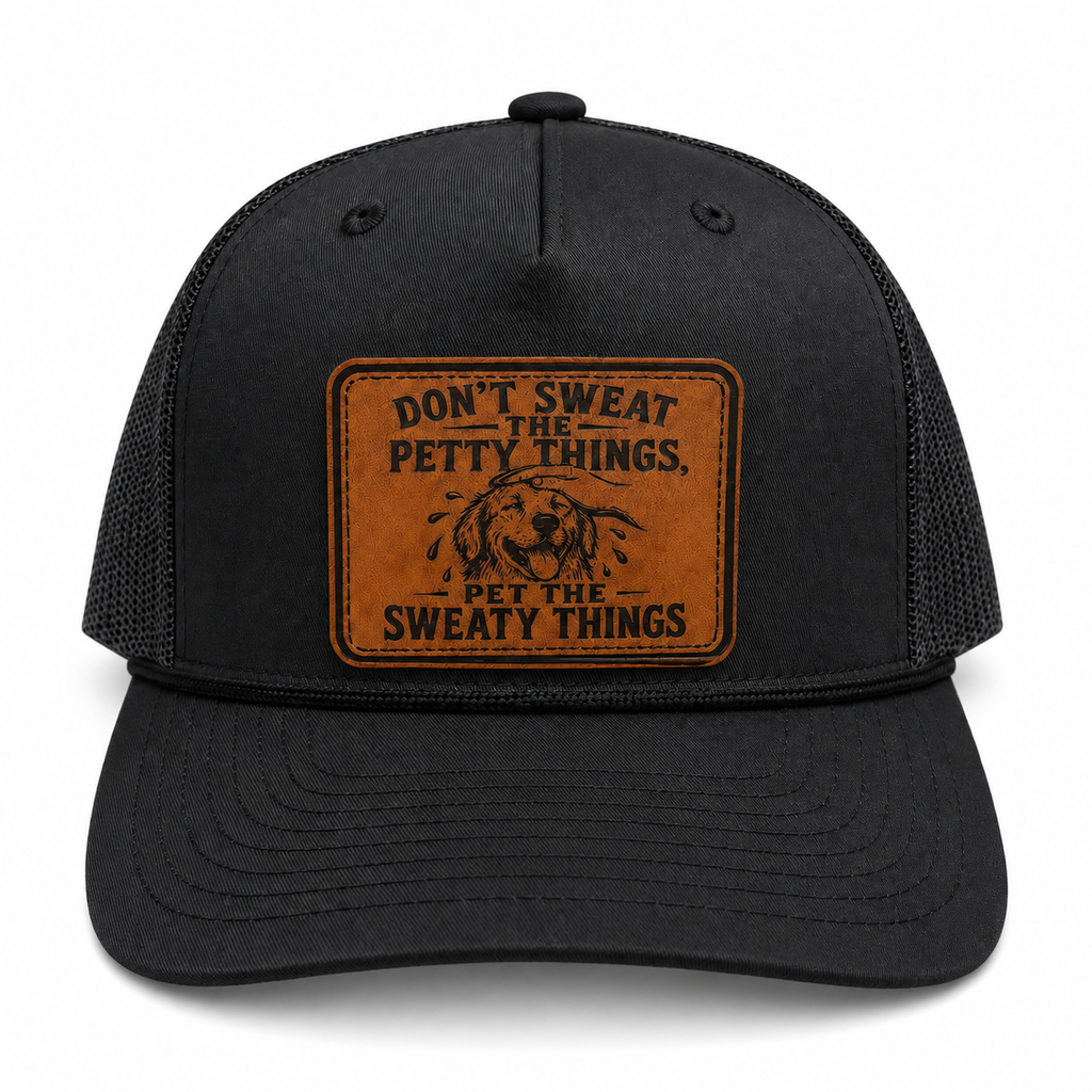 Black trucker hat front