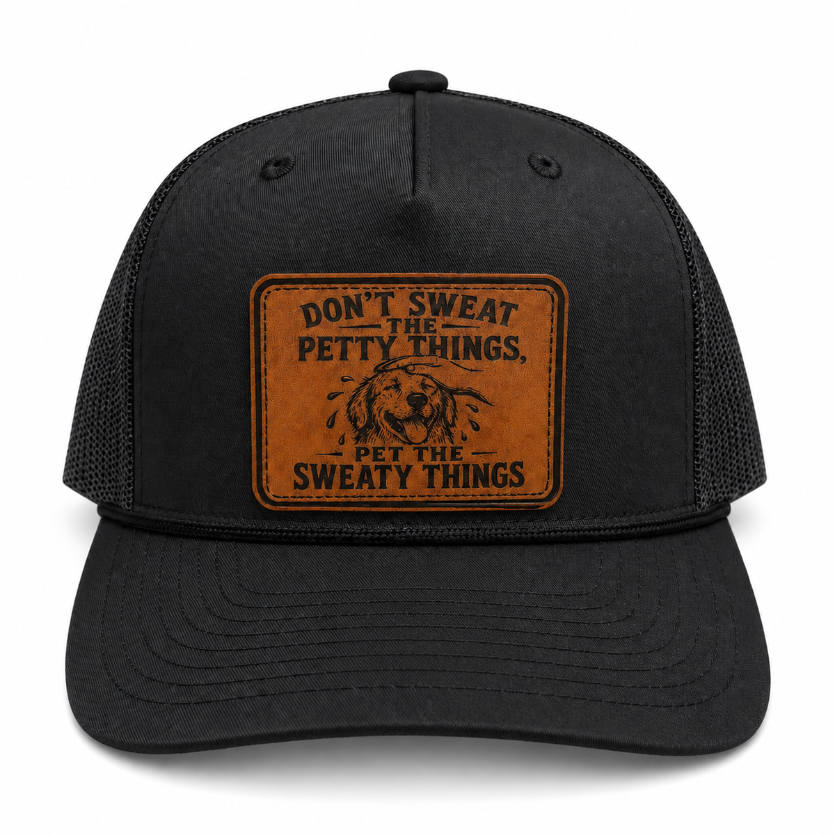Black trucker hat front