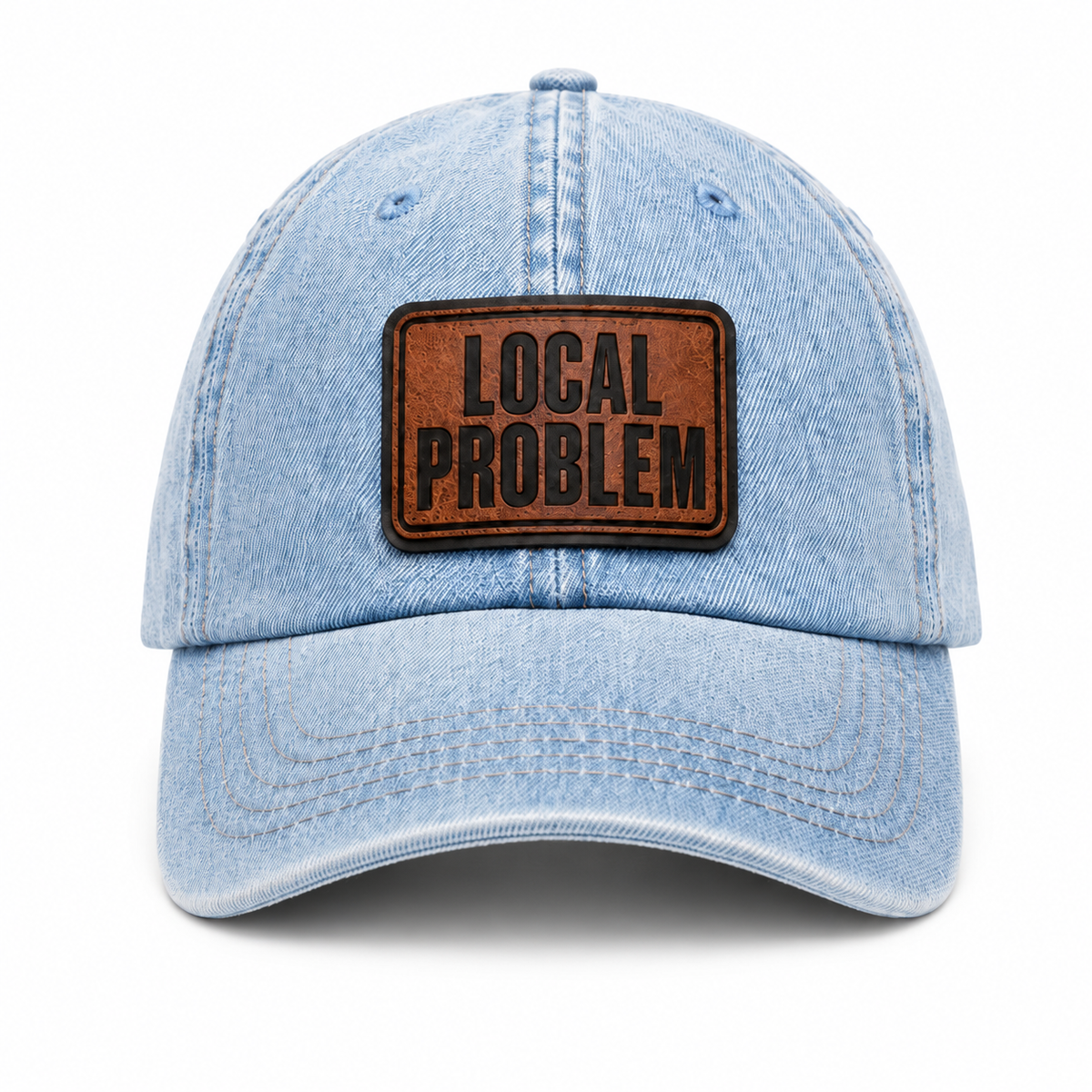 Local Problem light blue denim dad hat