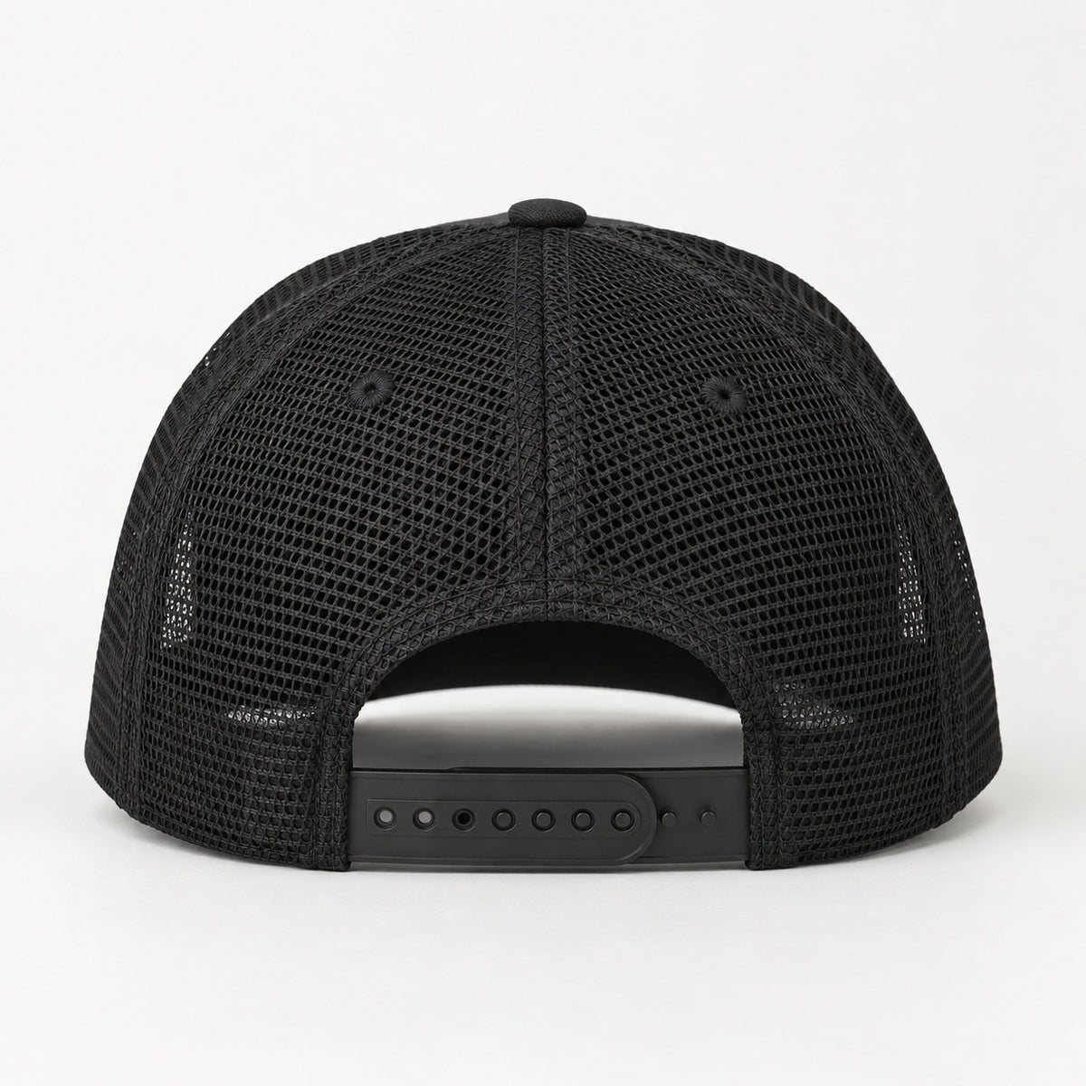 Locally Sourced Bad Decisions black trucker hat, rear