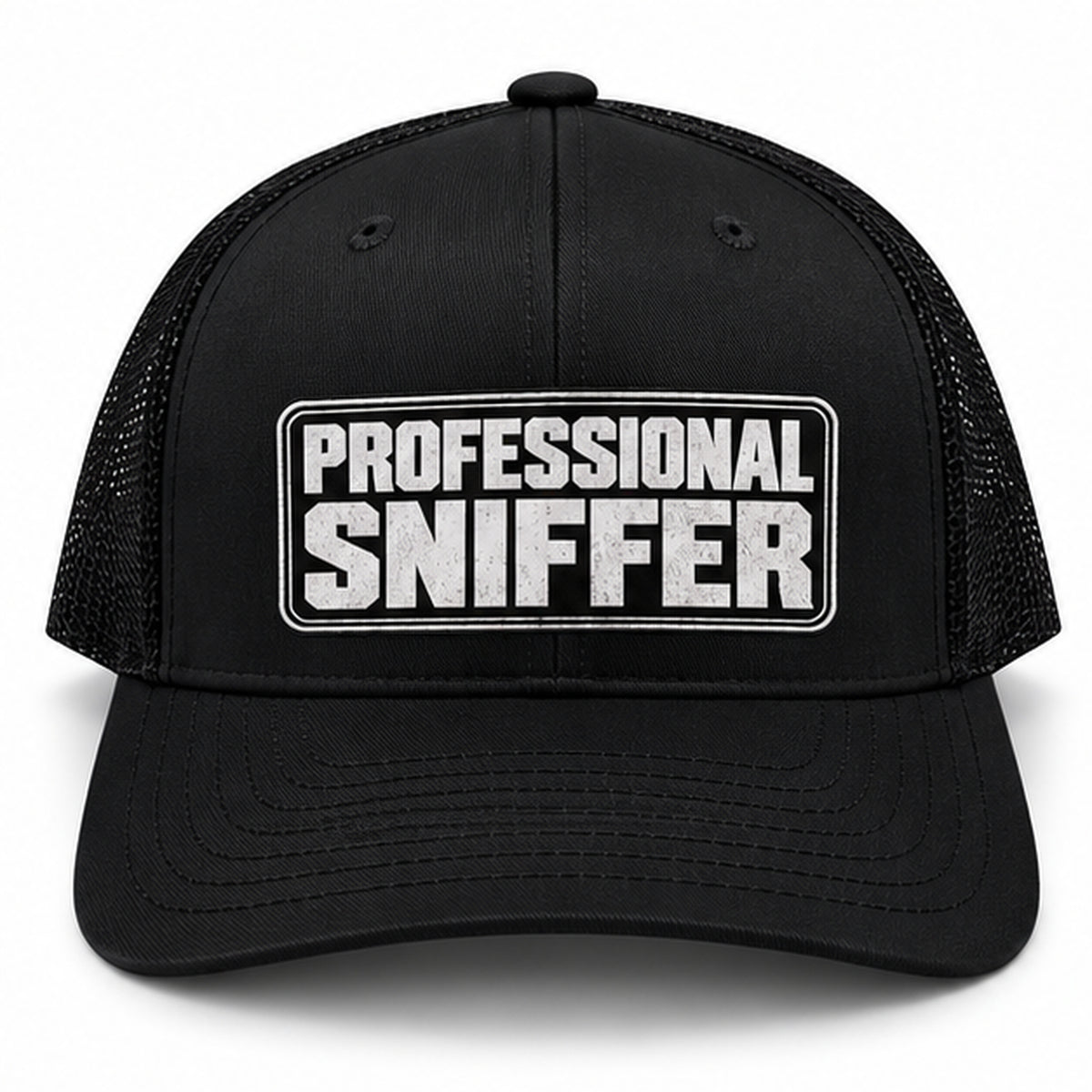 Professional Sniffer trucker hat – Black – front view