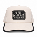 Reel Bad Influence cream foam-front trucker hat