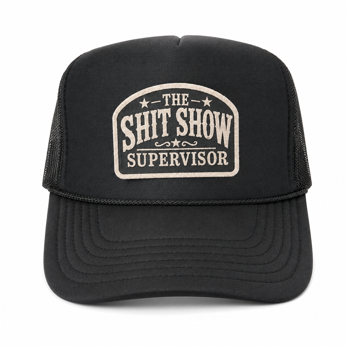 The Shit Show Supervisor black foam-front trucker hat