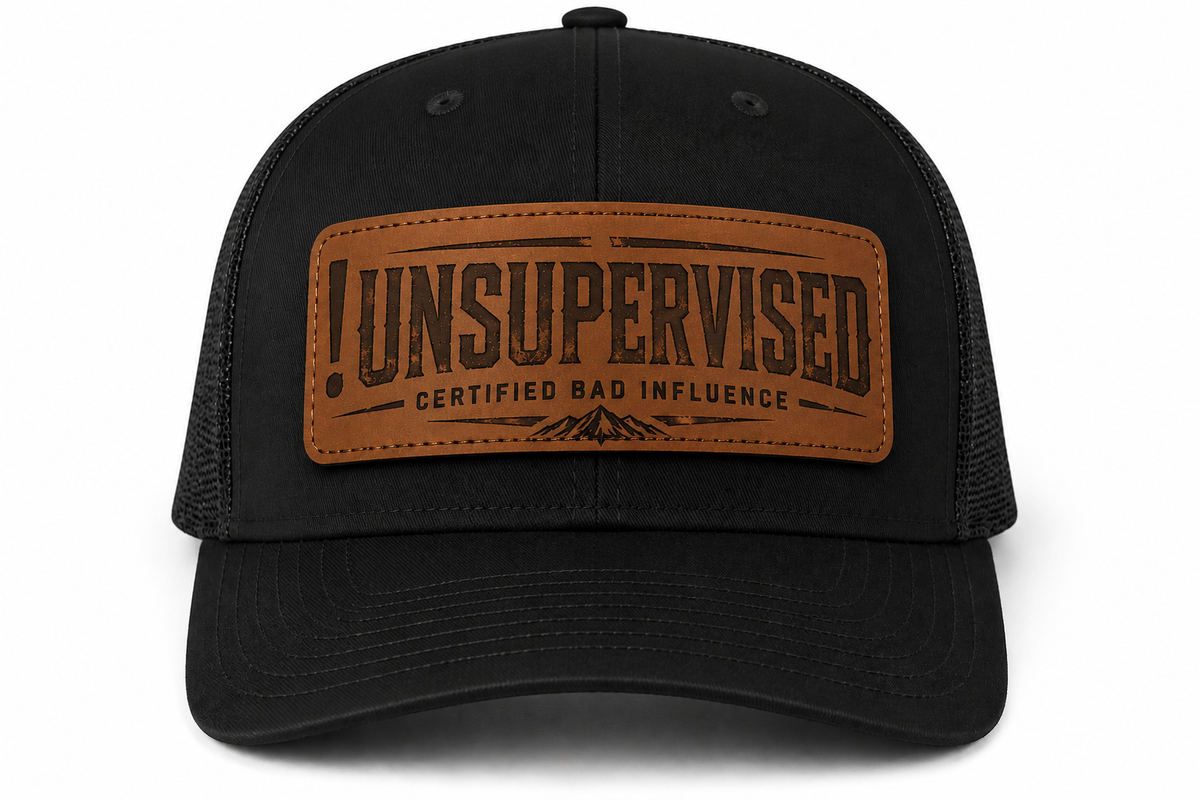 UNSUPERVISED Certified Bad Influence black trucker hat