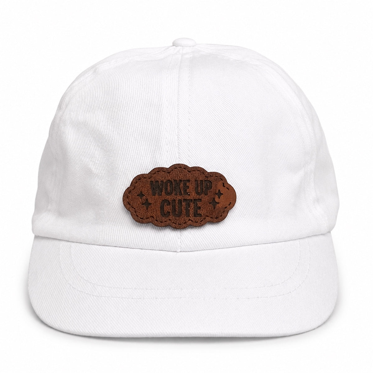 Woke Up Cute white baby hat
